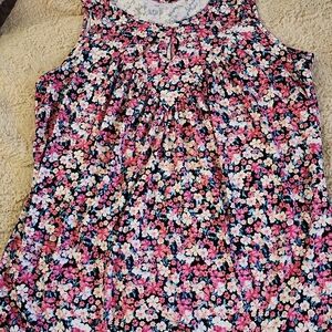 Colorful Floral Sleeveless Blouse